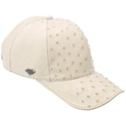 Cachucha Piel Avestruz Hueso