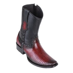King Exotic Men's Lizard Teju Boots Faded Burgundy - H79B Dubai Toe