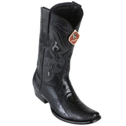 King Exotic Men's Ostrich Leg Black Cowboy Boots - H79 Dubai Toe