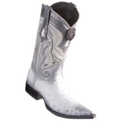 Los Altos Ostrich Faded White Pointed Toe Cowboy Boots