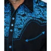Scully Men's Western Woven Gunfighter Royal Shirt