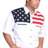 Scully American Flag Colorblock Western Shirt - Big & Tall