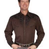 Scully Men's Black Embroidered Gunfighter Shirt - Big & Tall