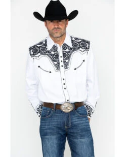 Scully Men's Western Woven Gunfighter Long Sleeve Shirt