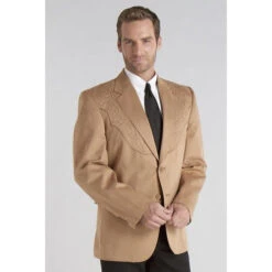 Circle S Men's Apparel - Galveston Sport Coat W/ Boot-Stitch Yokes - Camel