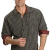 Scully Black Striped Western Shirt