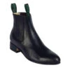 La Barca Men's Black Leather Botin Charro