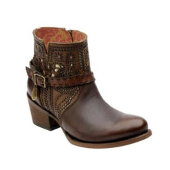 Cuadra Ladies Chocolate Short Oval Toe Boot