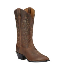 Ariat Women's Heritage Western R Toe Brown Distressed -Exotic Clothing file 1395