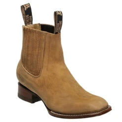 Men's Suede Charro Square Toe Boots -Exotic Clothing file 1399