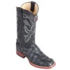 Los Altos Men's Piraruccu Fish Grey Glossy Square Toe Boots