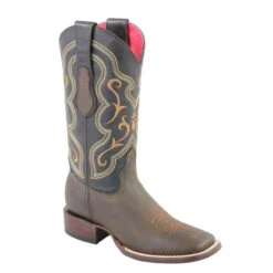 Quincy Tobacco Wide Square Toe Cowgirl Boots