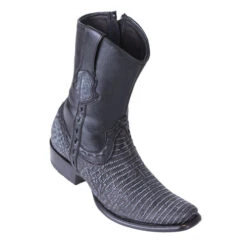 King Exotic Men's Lizard Teju Boots Sanded Black - H79B Dubai Toe