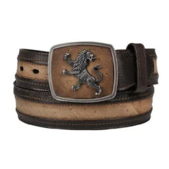Cuadra Men's Lion Buckle Ostrich Belts