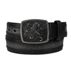 Cuadra Men's Lion Buckle Ostrich Belts -Exotic Clothing file 1540