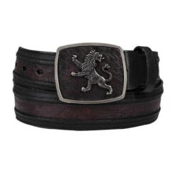 Cuadra Men's Lion Buckle Ostrich Belts -Exotic Clothing file 1541