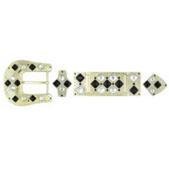 SILVER HARDWARE WITH BLACK STONE BK3405