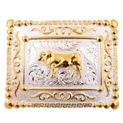 METAL BUCKLE WITH GOLDEN HORSE WD034