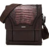 Cuadra Lumber Mocha Caiman Belly Messenger Bag