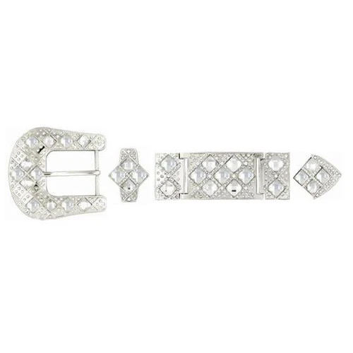 SILVER HARDWARE WITH WHITE STONE BK4028 1 SILVER HARDWARE WITH WHITE STONE BK4028