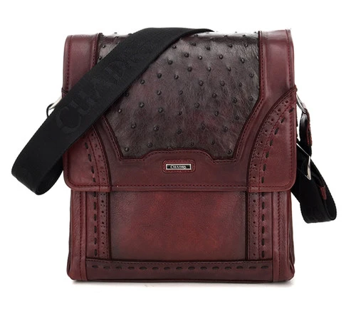 Cuadra Porto Vino Ostrich Messenger Bag 1 Cuadra Porto Vino Ostrich Messenger Bag