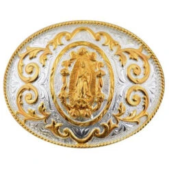 OVAL METAL BUCKLE WITH VIRGIN MARY WD021