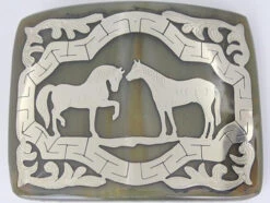 Western Buckle Two Horses Design