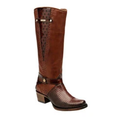 Cuadra Antique Miel Ladies Genuine Lizard Tall Boot