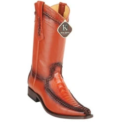 King Exotic Men's Ostrich Leg European Toe Boots -Exotic Clothing file 205