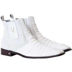 Men's Vestigium Genuine Caiman Belly Chelsea Boots Handcrafted