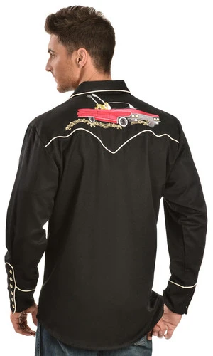 Scully Rock N Roll Guitar Embroidered Retro Western Shirt - Big & Tall 3 Scully Rock N Roll Guitar Embroidered Retro Western Shirt - Big & Tall - Image 3