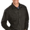 Scully Floral Embroidery Black Retro Western Shirt