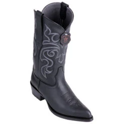Los Altos Grisly Black Cowboy Boots J-Toe