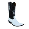 Cuadra Men's White Exotic Caiman Back European Toe Boots