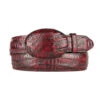 Black Cherry Caiman Belly Cowboy Belt