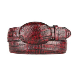 Black Cherry Caiman Belly Cowboy Belt