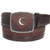 Cuadra Men's Modern Leather Belt Desert Brown Red