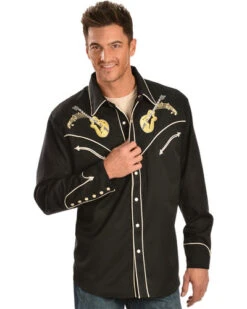 Scully Rock 'N Roll Embroidered Retro Western Shirt -Exotic Clothing file 363