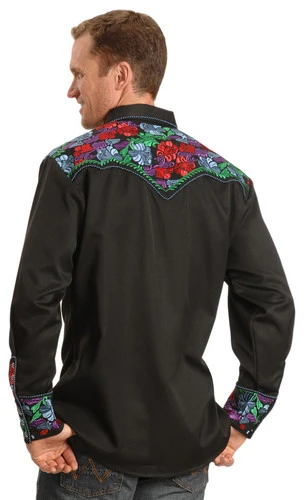Scully Vibrant Floral Embroidered Retro Western Shirt - Big & Tall 3 Scully Vibrant Floral Embroidered Retro Western Shirt - Big & Tall - Image 3
