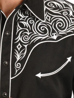 Scully Full Stitched Yoke Retro Western Shirt -Exotic Clothing file 384