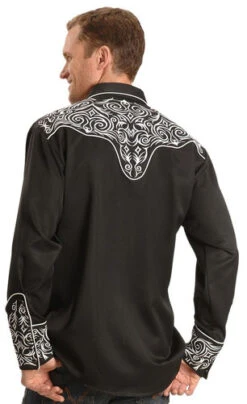 Scully Full Stitched Yoke Retro Western Shirt -Exotic Clothing file 385