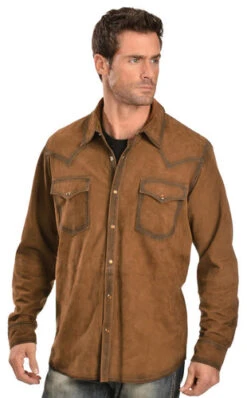 Scully Suede Leather Western Shirt