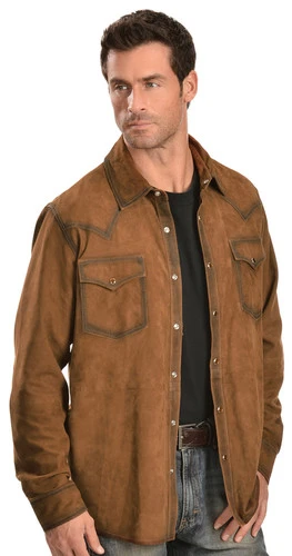 Scully Suede Leather Western Shirt 3 Scully Suede Leather Western Shirt - Image 3