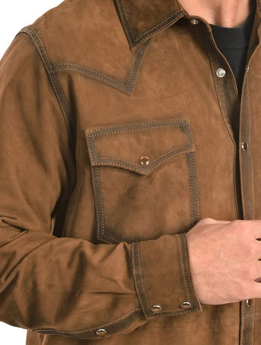 Scully Suede Leather Western Shirt 4 Scully Suede Leather Western Shirt - Image 4