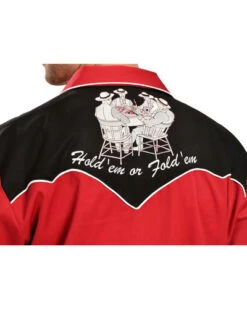 Scully Poker Cards Embroidery Retro Western Shirt -Exotic Clothing file 407
