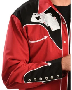 Scully Poker Cards Embroidery Retro Western Shirt -Exotic Clothing file 408