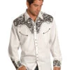 Scully Men's Pewter Embroidered Gunfighter Shirt