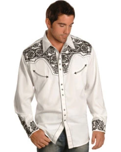 Scully Men's Pewter Embroidered Gunfighter Shirt