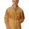 Scully Fringed Boar Suede Leather Shirt
