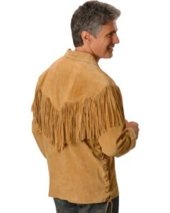 Scully Fringed Boar Suede Leather Shirt -Exotic Clothing file 414
